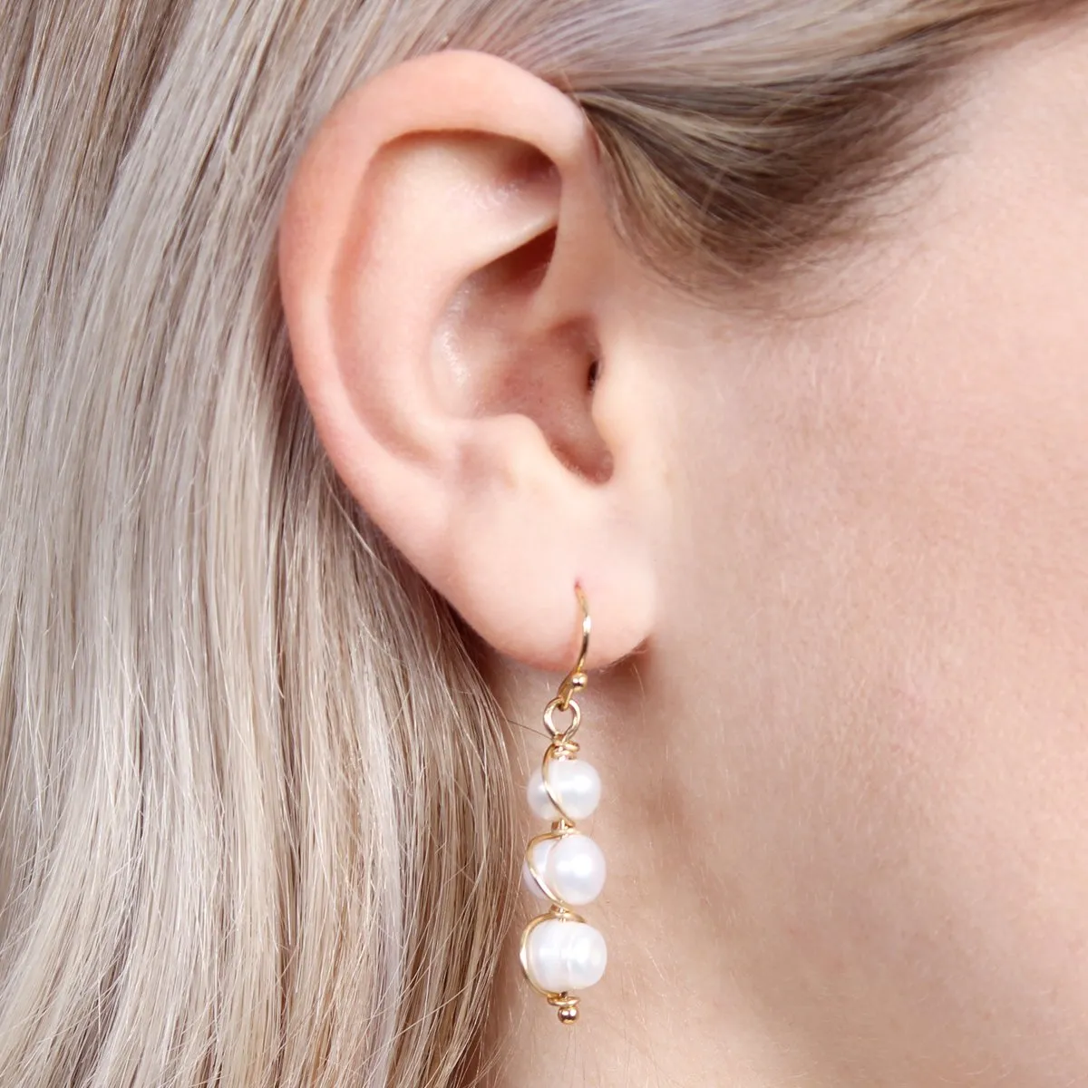 25404 - Pearl Wired Wrap Earrings