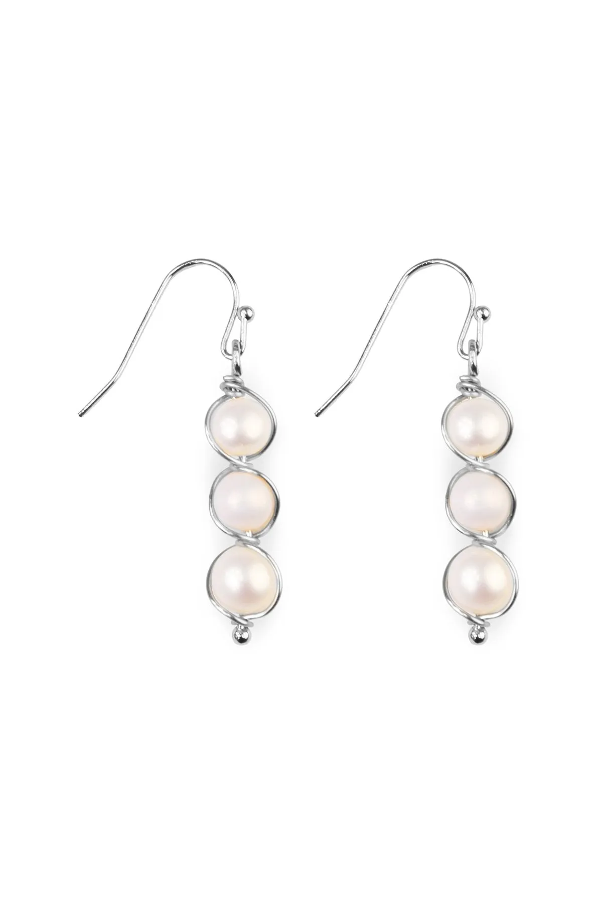 25404 - Pearl Wired Wrap Earrings