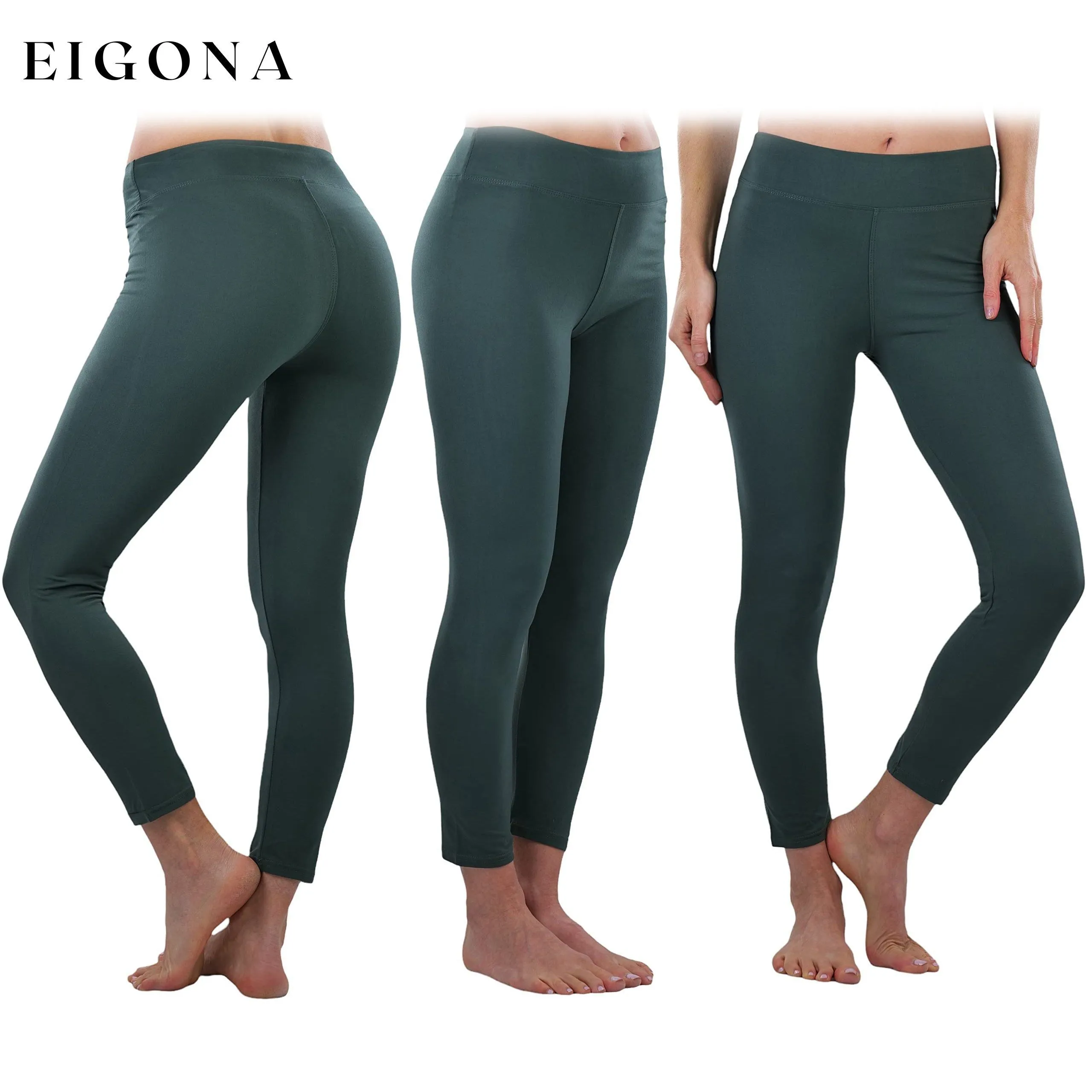 4-Pack:  Women's Full Length High Waisted Stretchy Microfiber Leggings