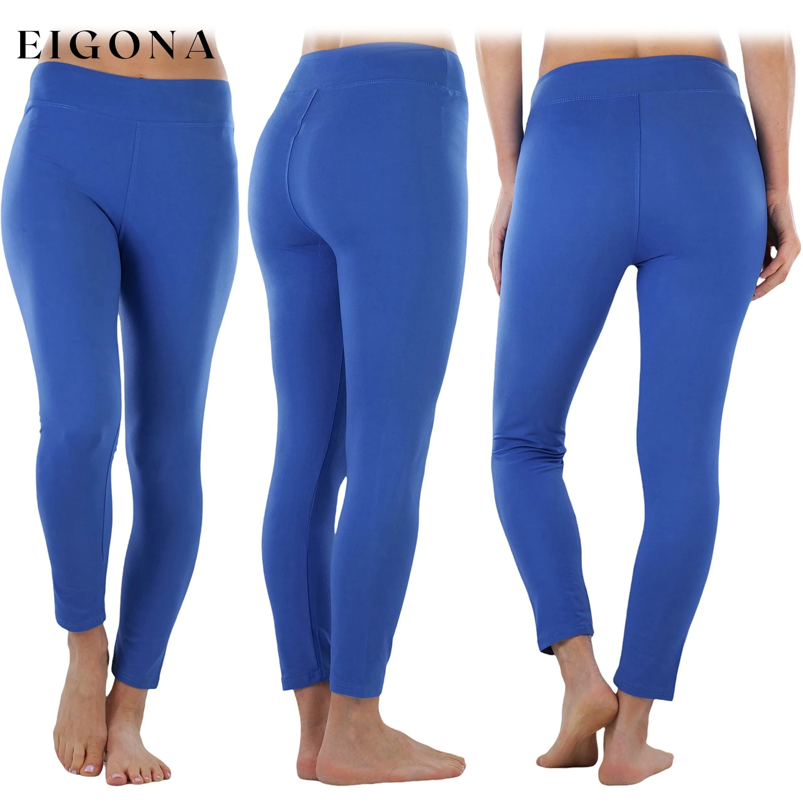 4-Pack:  Women's Full Length High Waisted Stretchy Microfiber Leggings