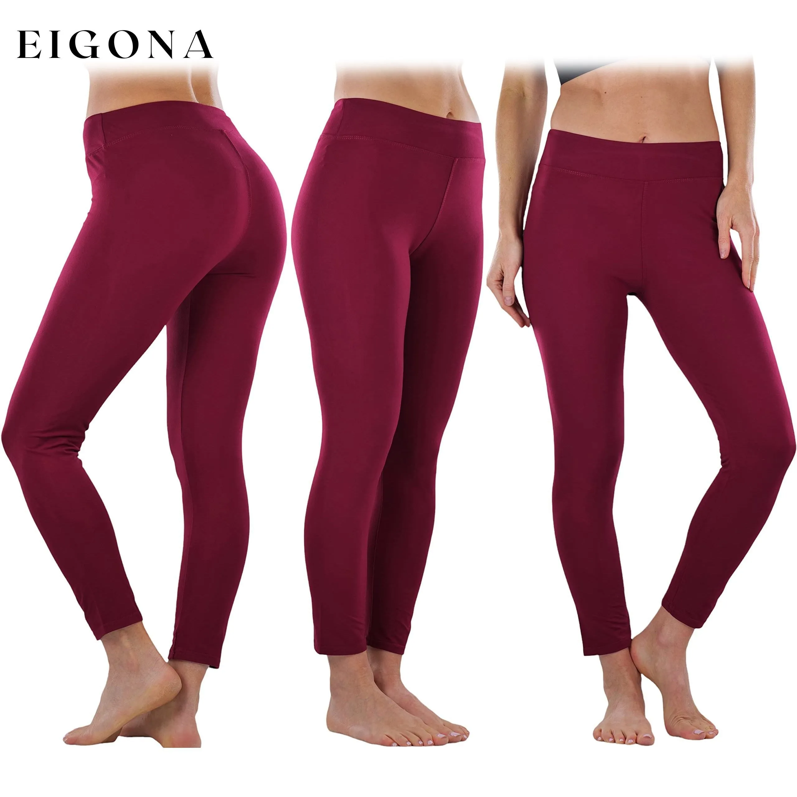 4-Pack:  Women's Full Length High Waisted Stretchy Microfiber Leggings