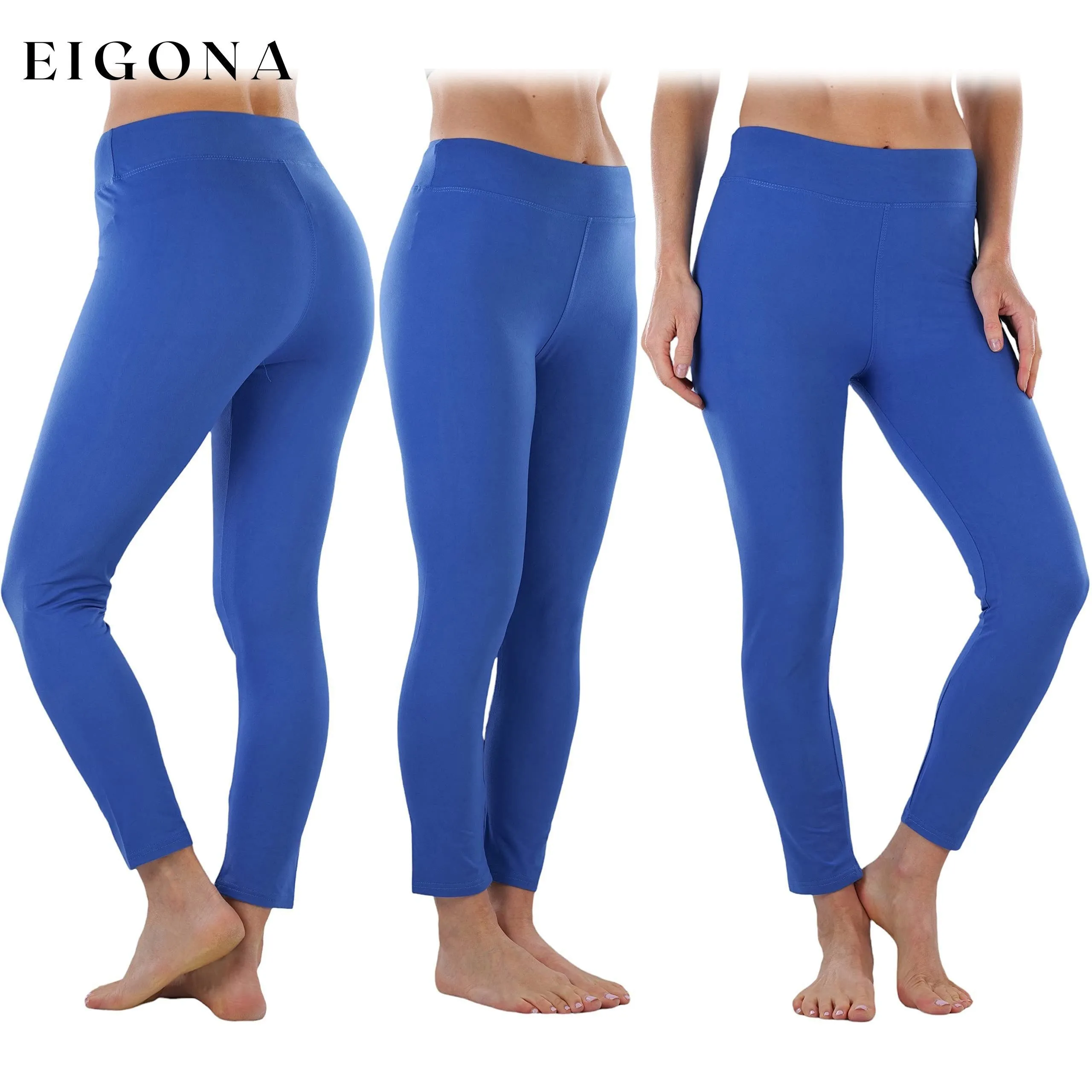 4-Pack:  Women's Full Length High Waisted Stretchy Microfiber Leggings