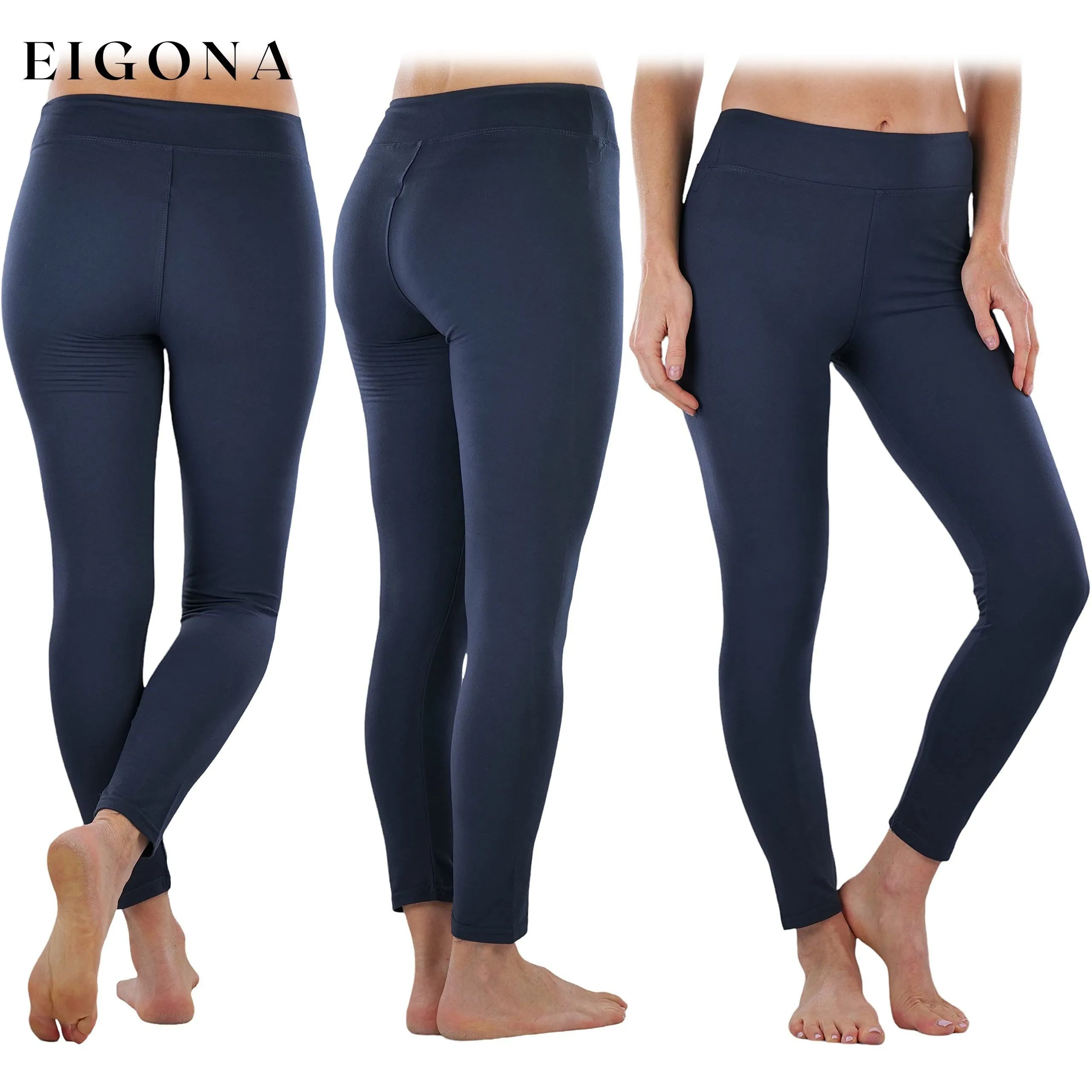 4-Pack:  Women's Full Length High Waisted Stretchy Microfiber Leggings