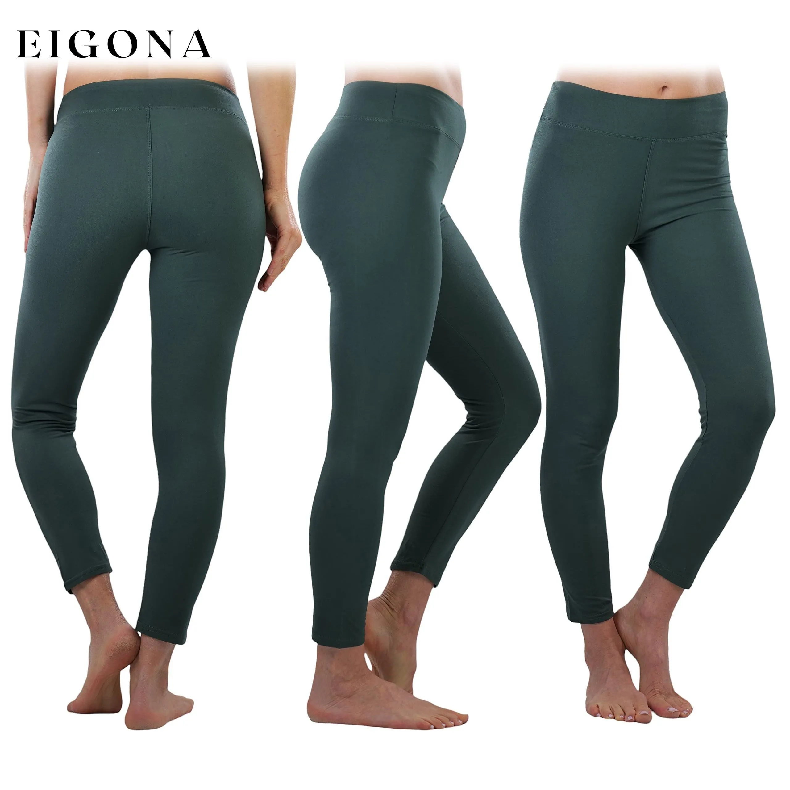 4-Pack:  Women's Full Length High Waisted Stretchy Microfiber Leggings
