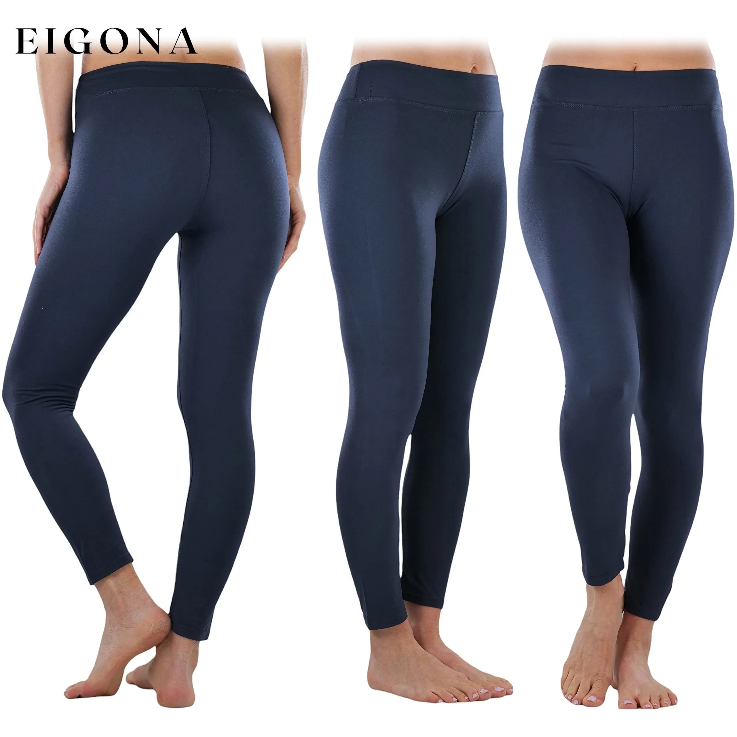 4-Pack:  Women's Full Length High Waisted Stretchy Microfiber Leggings