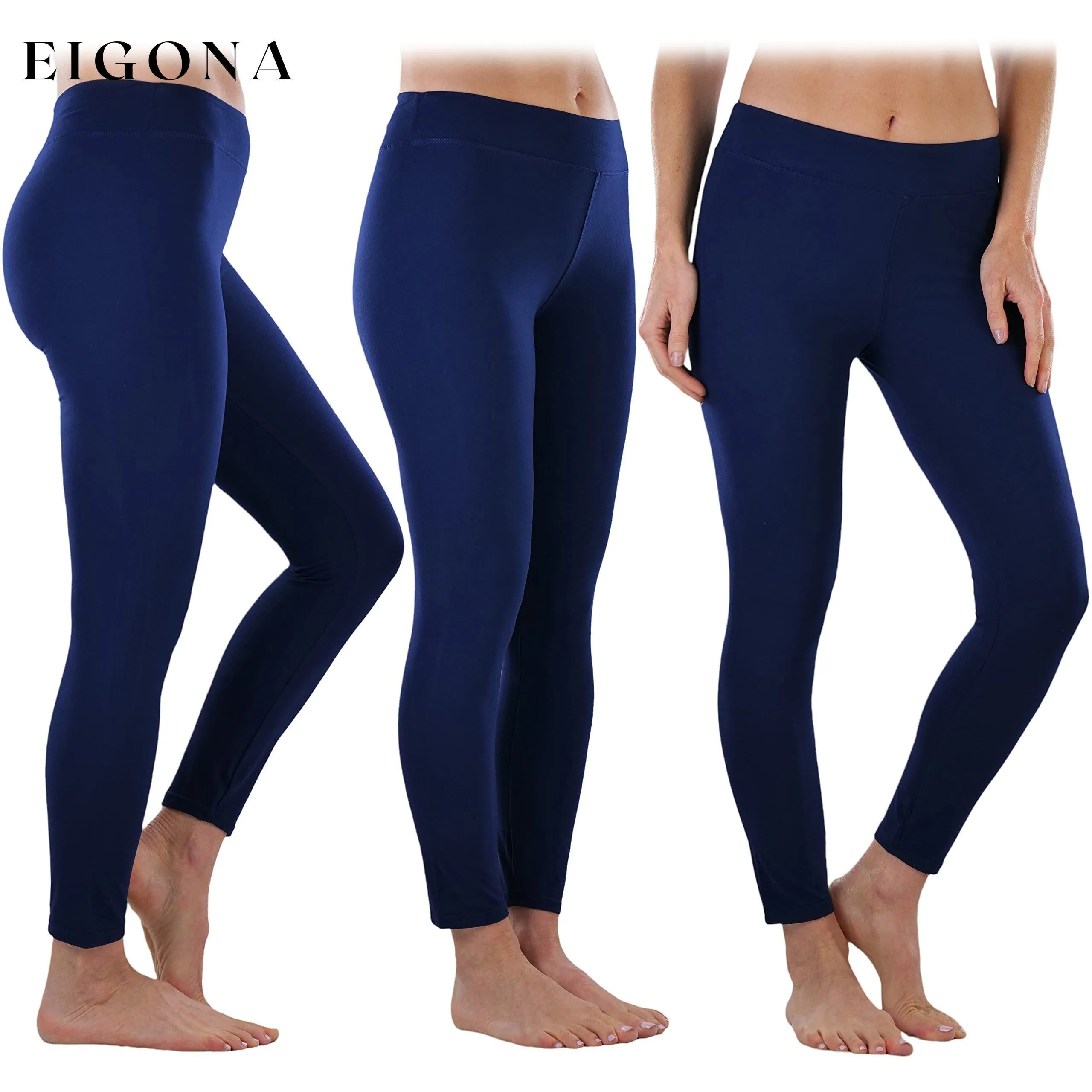 4-Pack:  Women's Full Length High Waisted Stretchy Microfiber Leggings