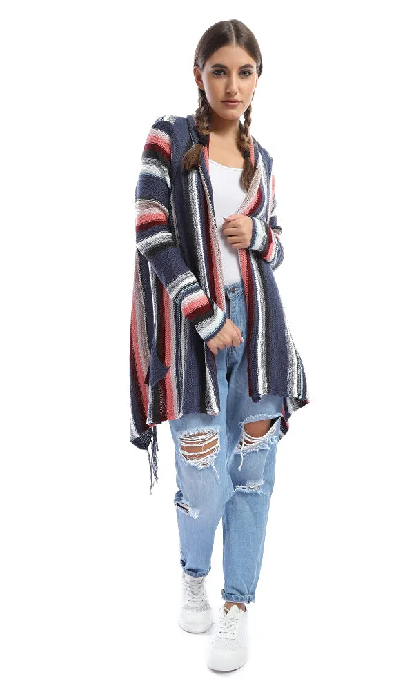 51347 Multistriped Flowy Cardigan