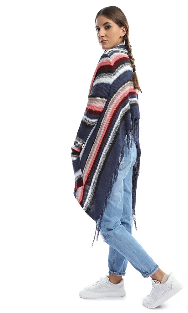 51347 Multistriped Flowy Cardigan