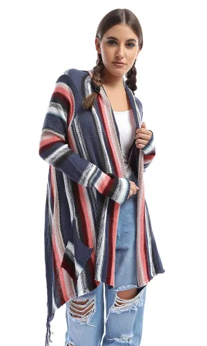 51347 Multistriped Flowy Cardigan