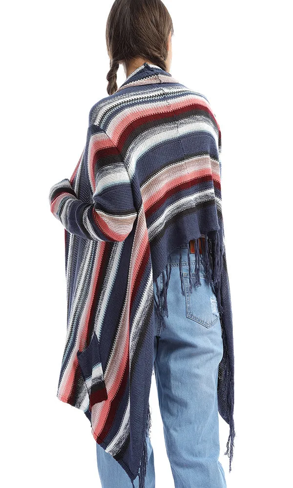 51347 Multistriped Flowy Cardigan