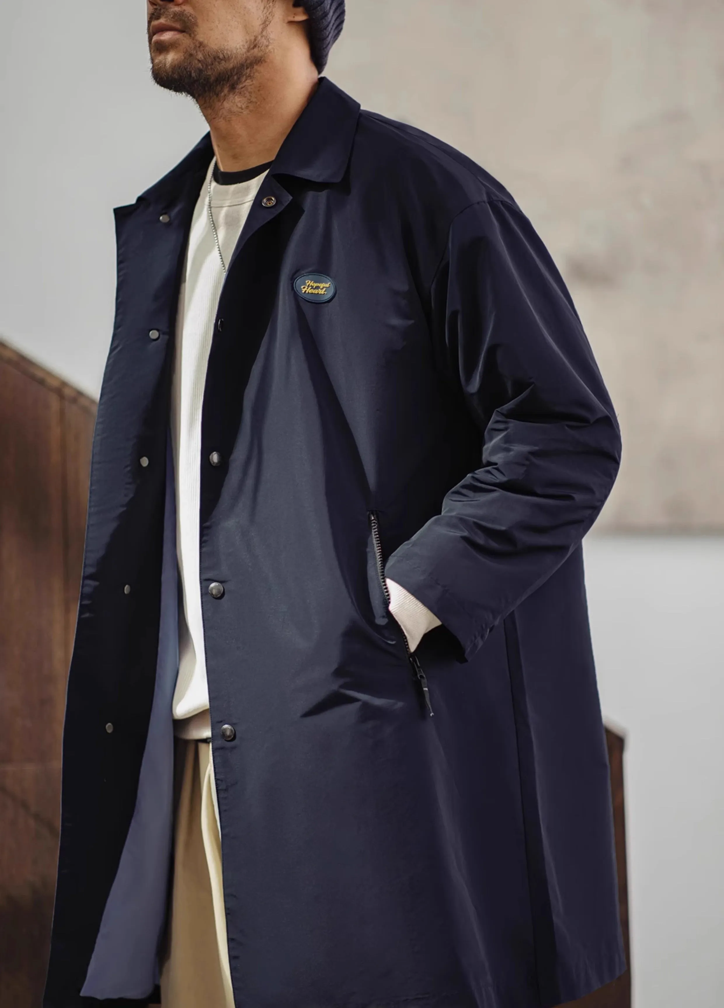 American Retro Teflon Three-Proof Lapel Windbreaker Men's Jacket