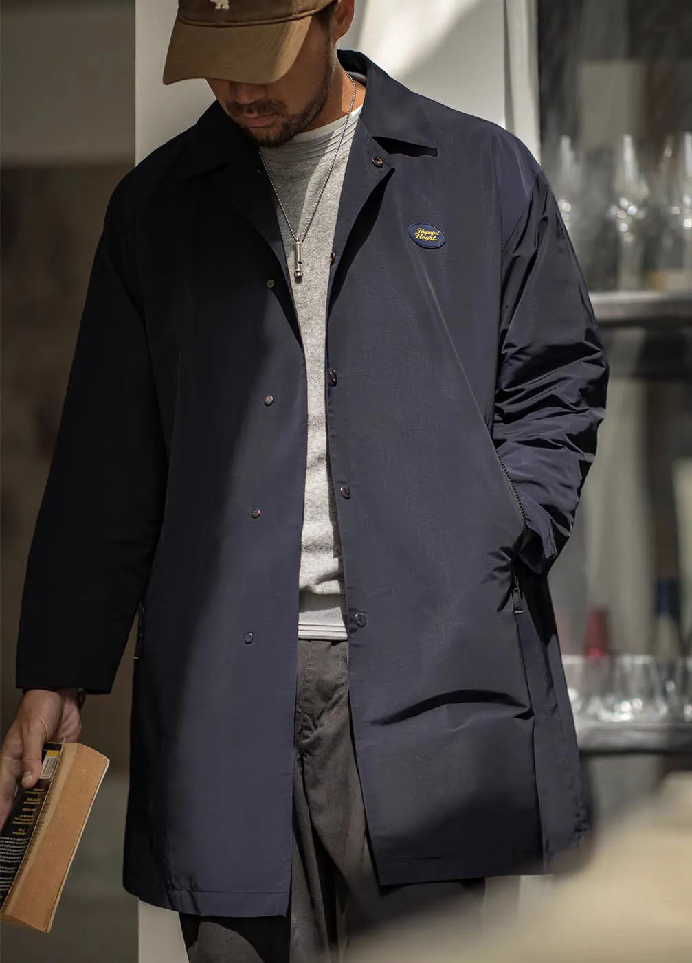 American Retro Teflon Three-Proof Lapel Windbreaker Men's Jacket