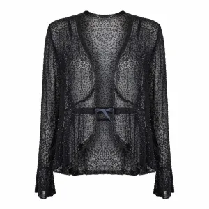 ARCHIVE - 1920s Black Bugle Bead Muslin Cotton Jacket