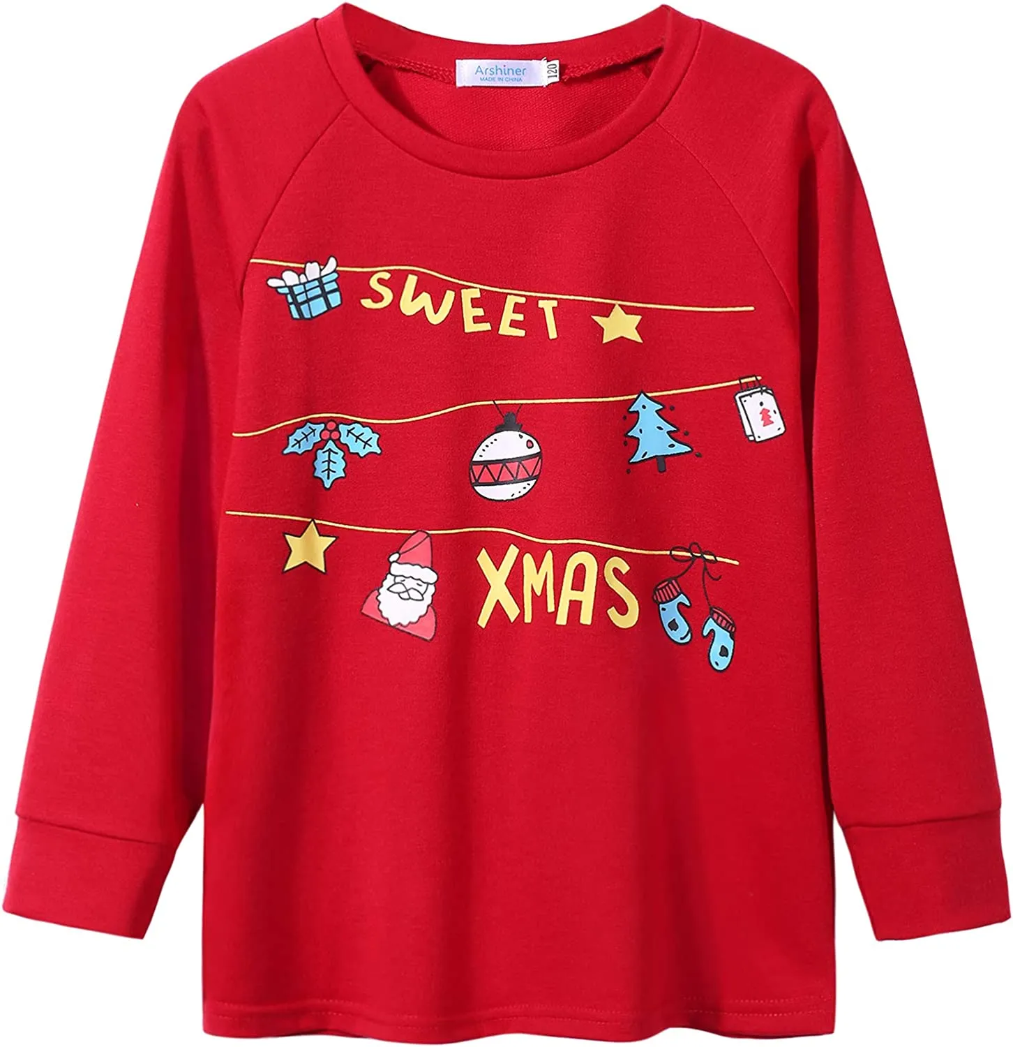 Arshiner Girls Casual Tie Dye Crewneck Long Sleeve Sweaters