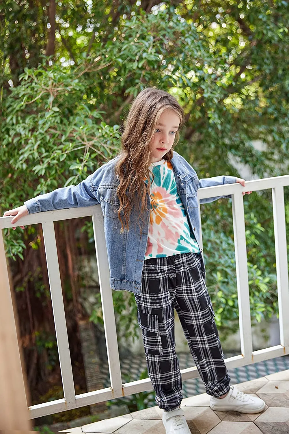 Arshiner Girls Casual Tie Dye Crewneck Long Sleeve Sweaters