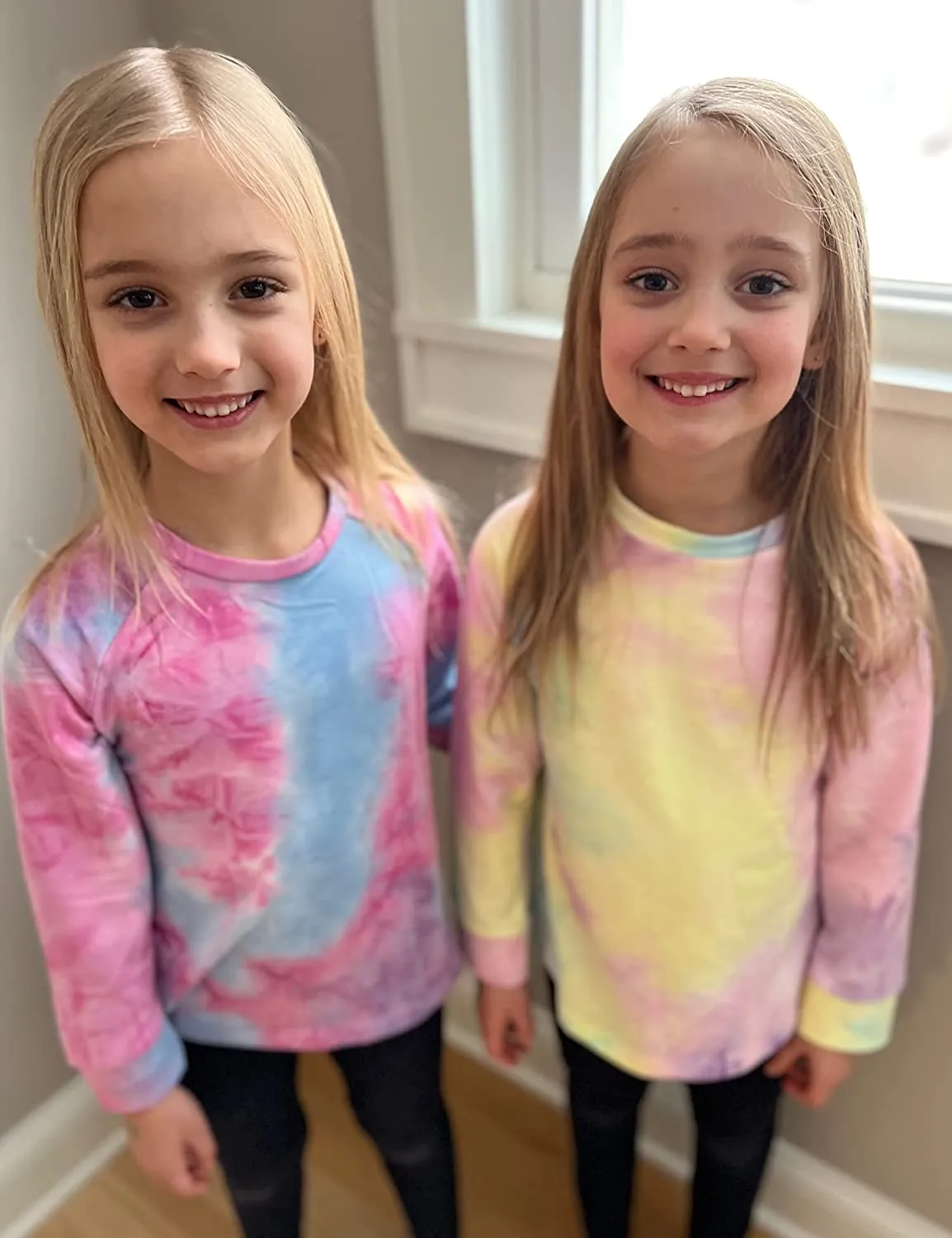 Arshiner Girls Casual Tie Dye Crewneck Long Sleeve Sweaters