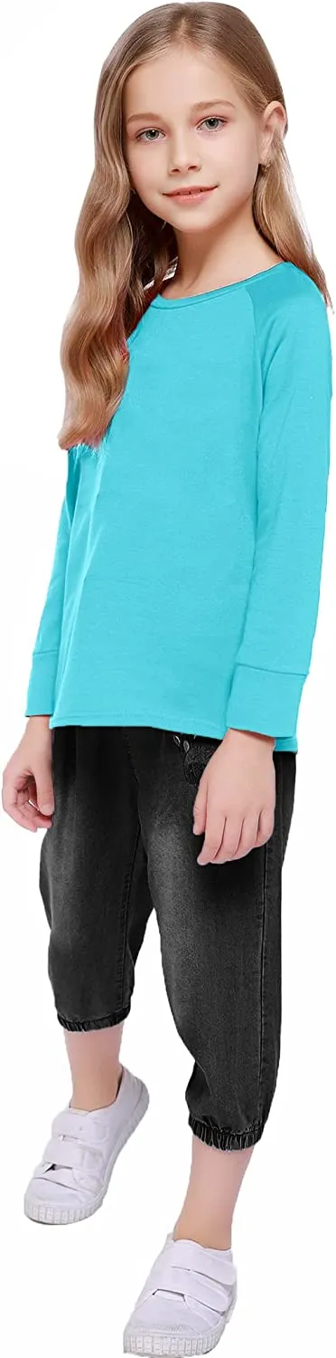 Arshiner Girls Casual Tie Dye Crewneck Long Sleeve Sweaters