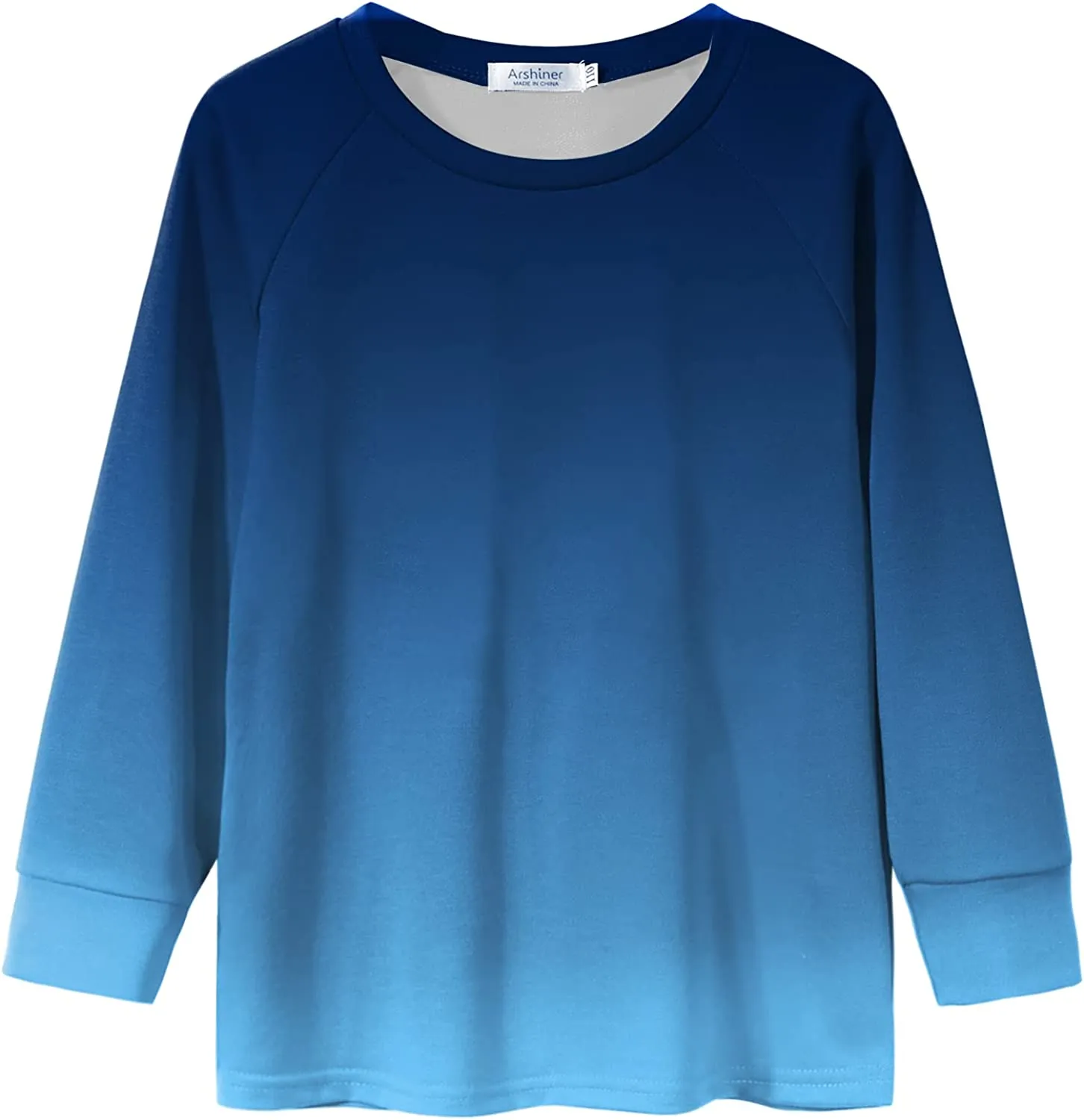 Arshiner Girls Casual Tie Dye Crewneck Long Sleeve Sweaters