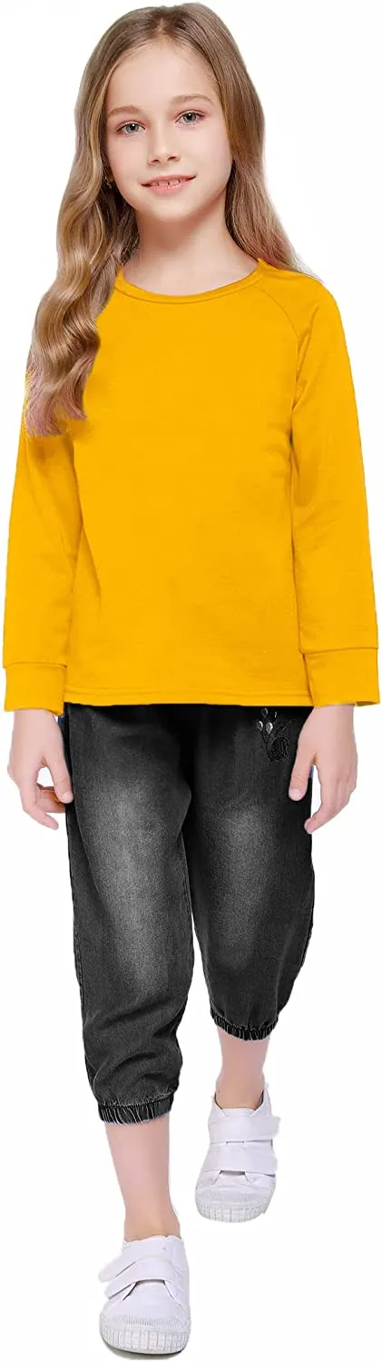Arshiner Girls Casual Tie Dye Crewneck Long Sleeve Sweaters