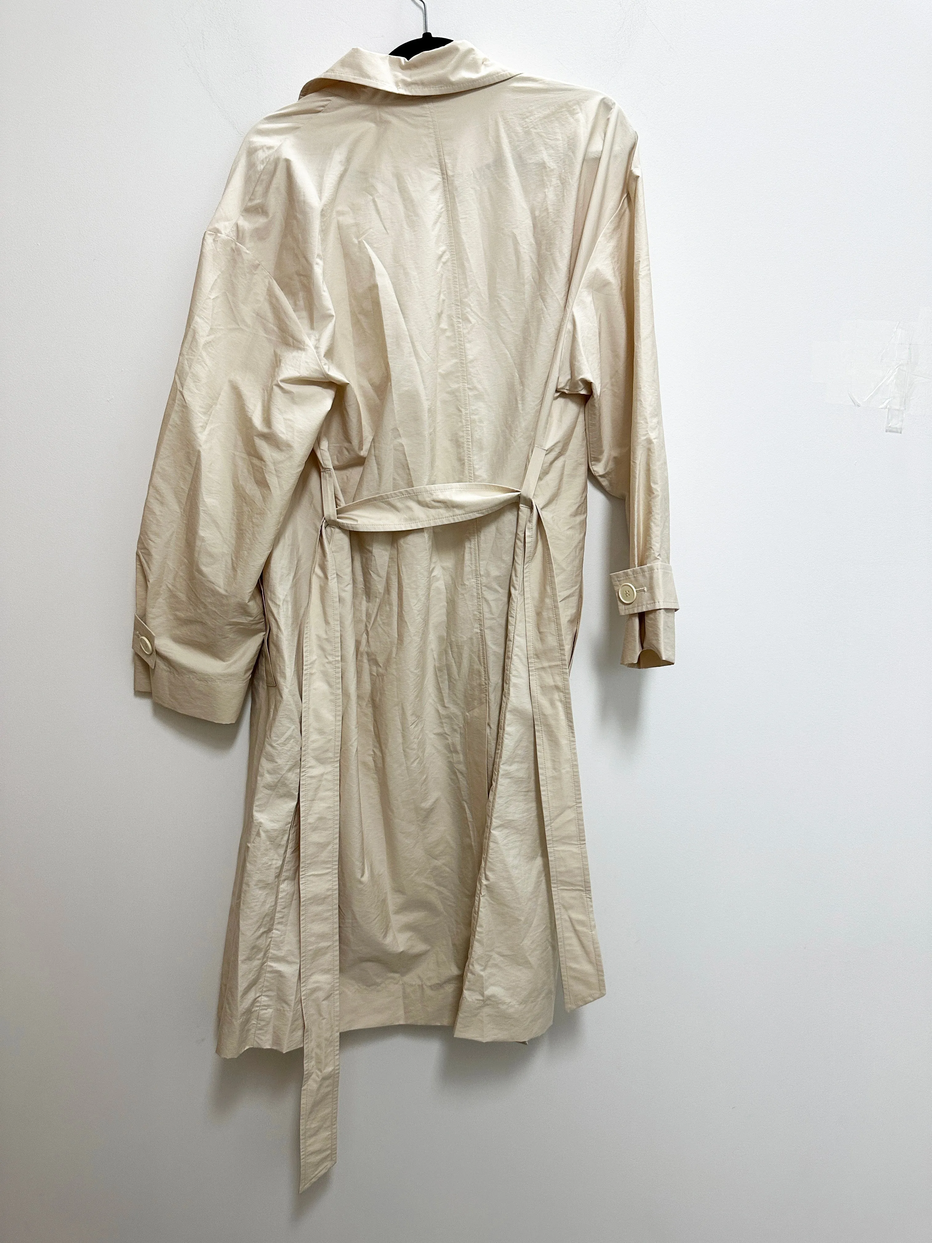 Belted Long Trench in Creamy White