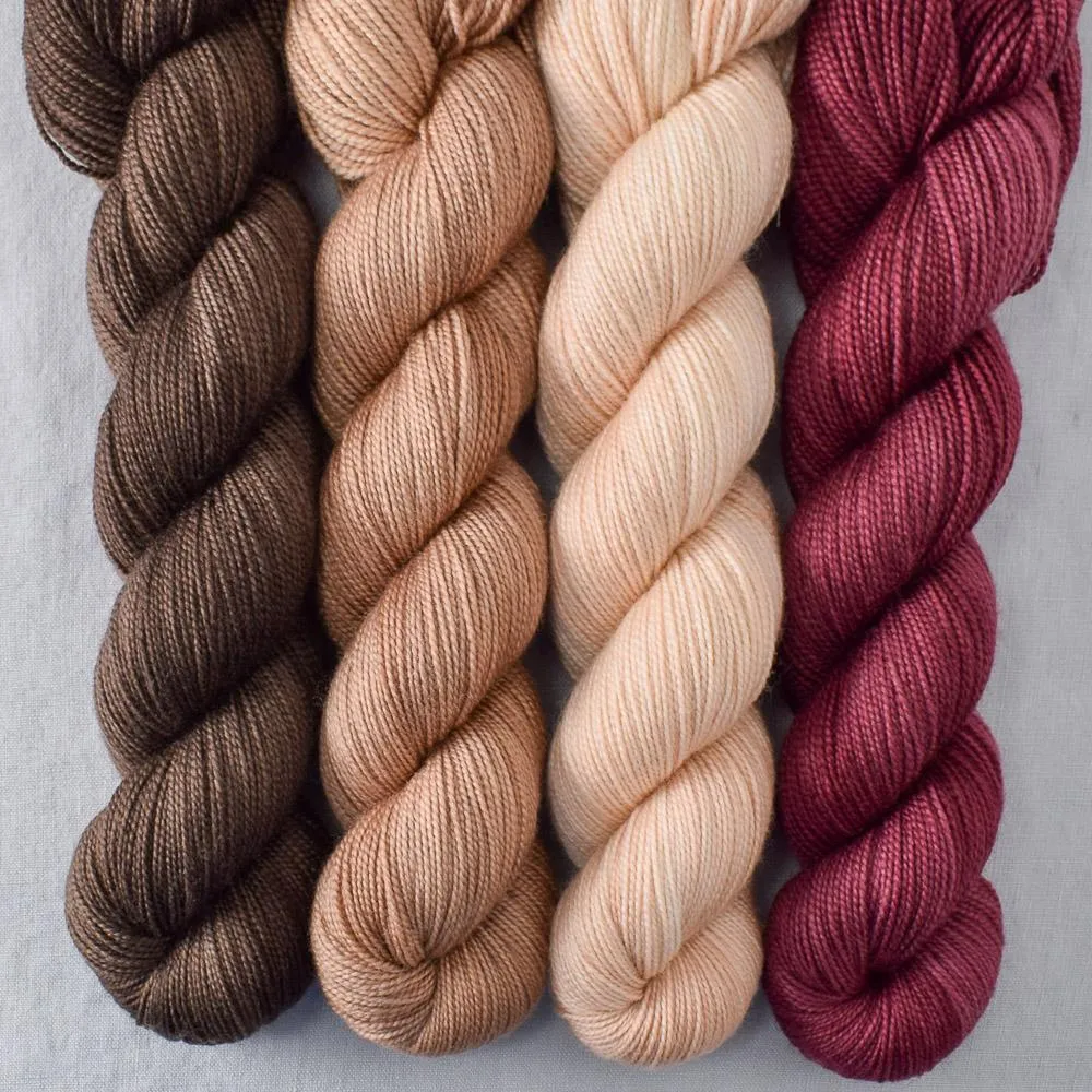 Black Cherry, Bruin, Milk Chocolate, Muslin - Yummy 2-Ply Quartet