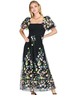 Black Embroidered Dress
