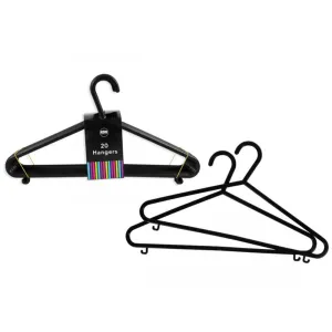 Black Plastic Clothes Hangers 20 Pack