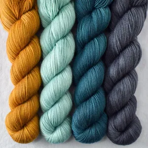 Blackwatch, Oceanic, Old Gold, Pewter - Yummy 2-Ply Quartet