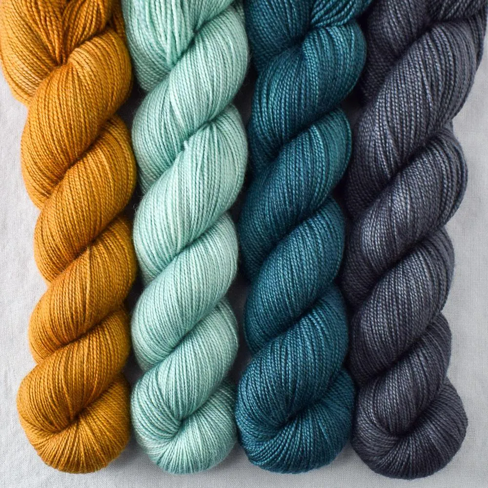 Blackwatch, Oceanic, Old Gold, Pewter - Yummy 2-Ply Quartet
