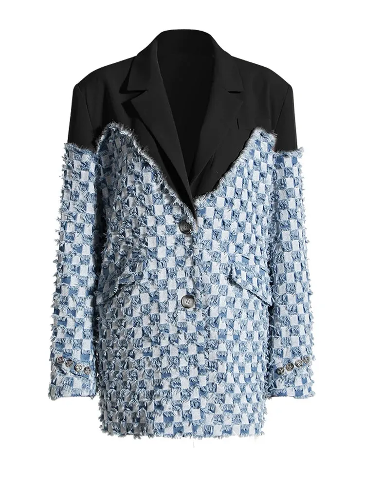 Brooklyn Denim Color-block Blazer