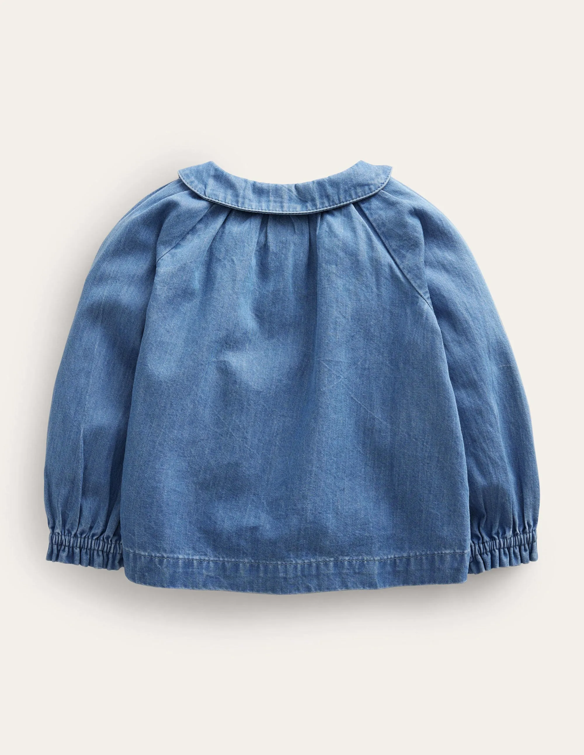 Chambray Collar Top-Mid Chambray