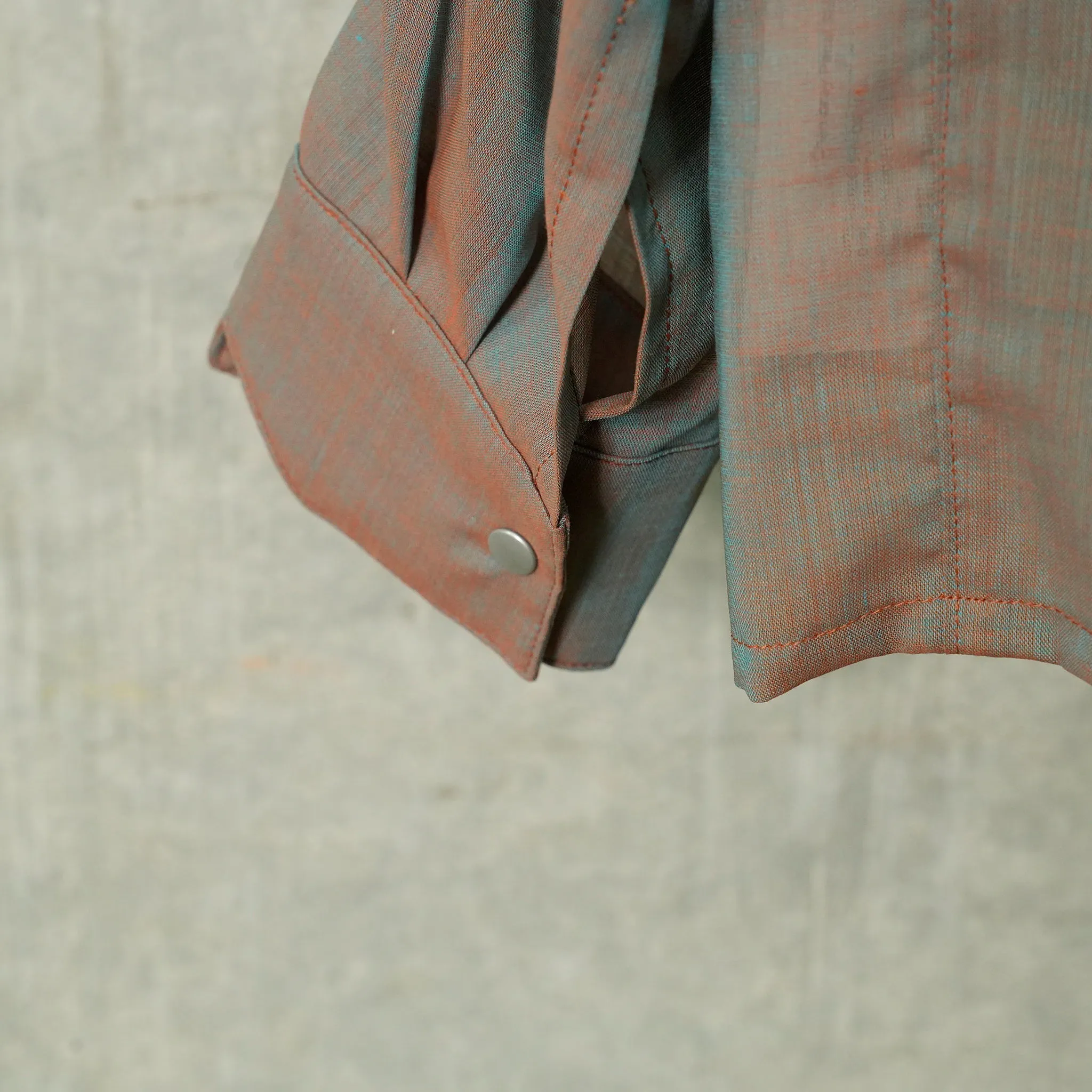 CHAMBRAY PANEL SHIRTS / ORANGE GRAY