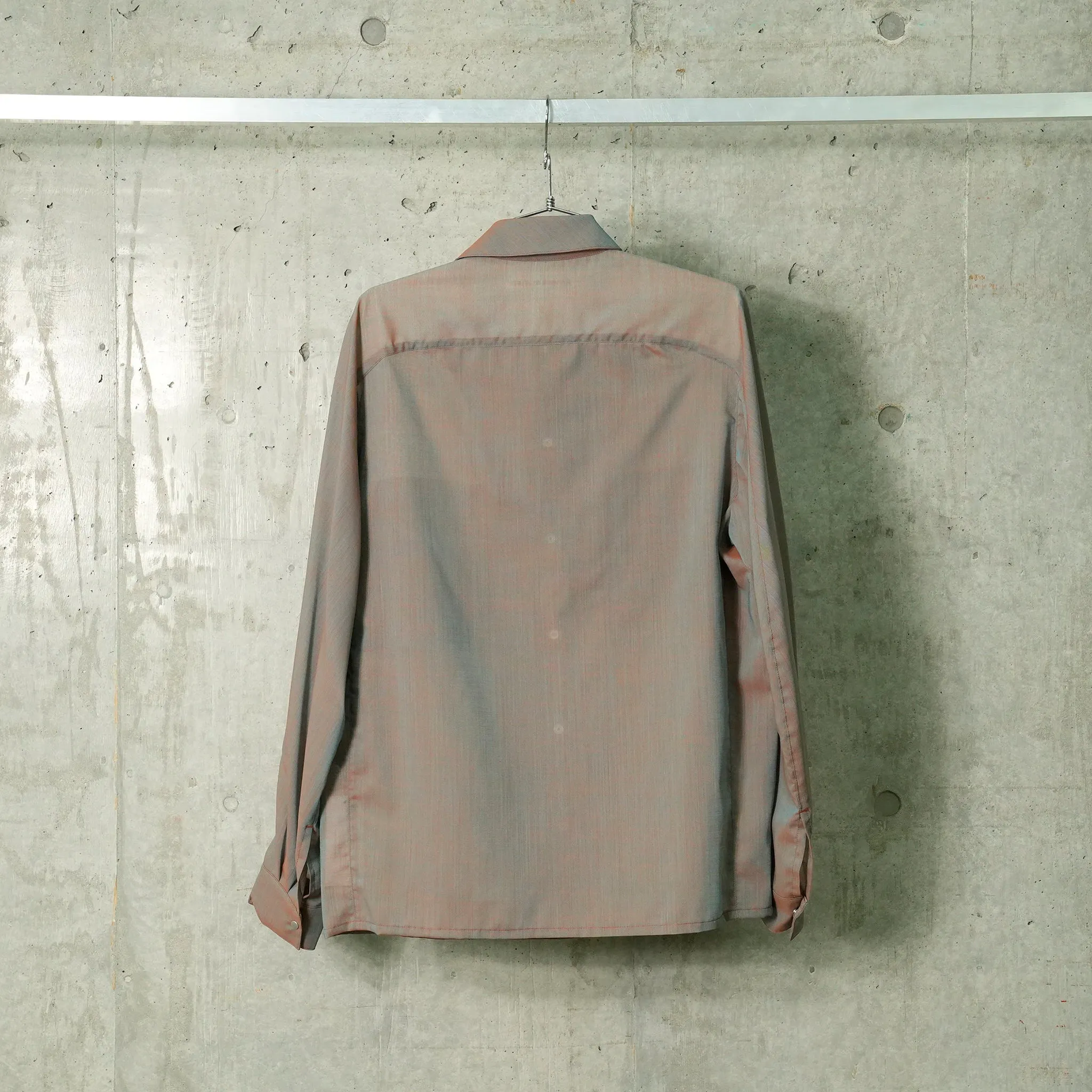 CHAMBRAY PANEL SHIRTS / ORANGE GRAY