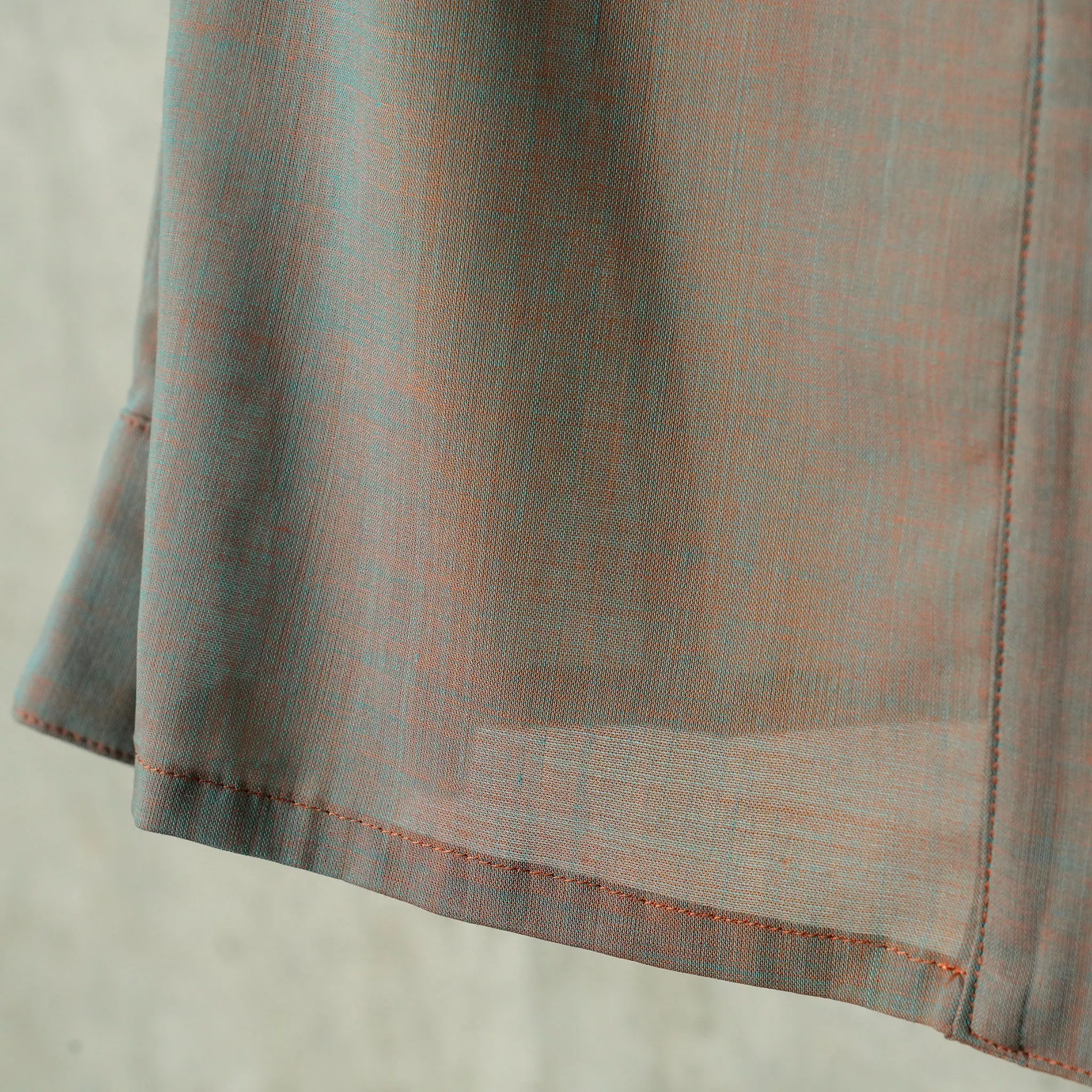 CHAMBRAY PANEL SHIRTS / ORANGE GRAY