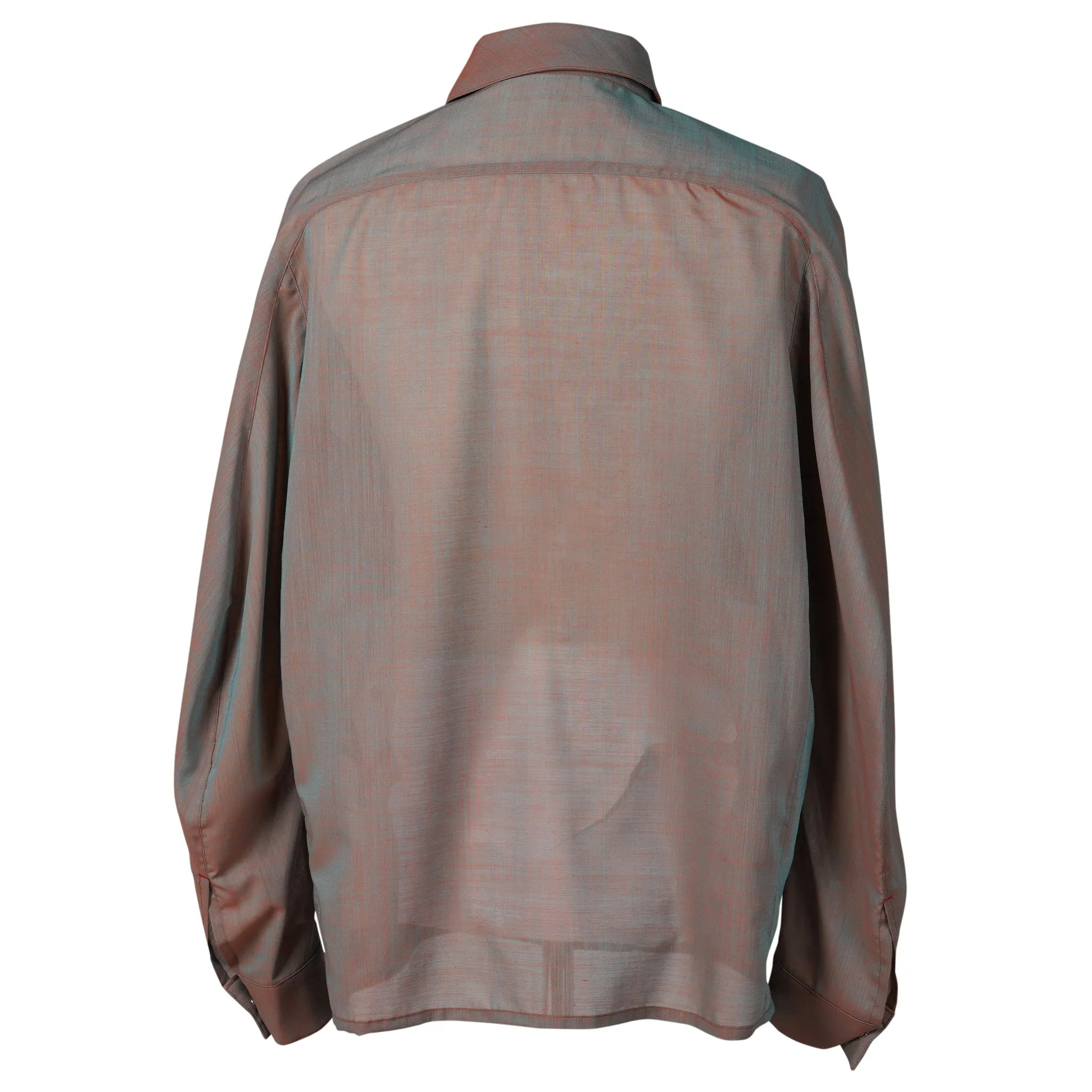 CHAMBRAY PANEL SHIRTS / ORANGE GRAY