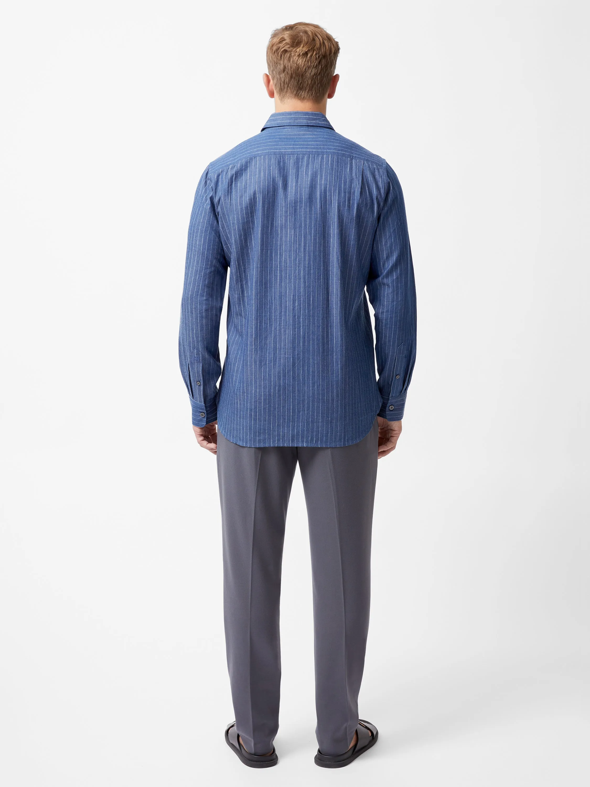 Chambray Stripe Long Sleeve Shirt