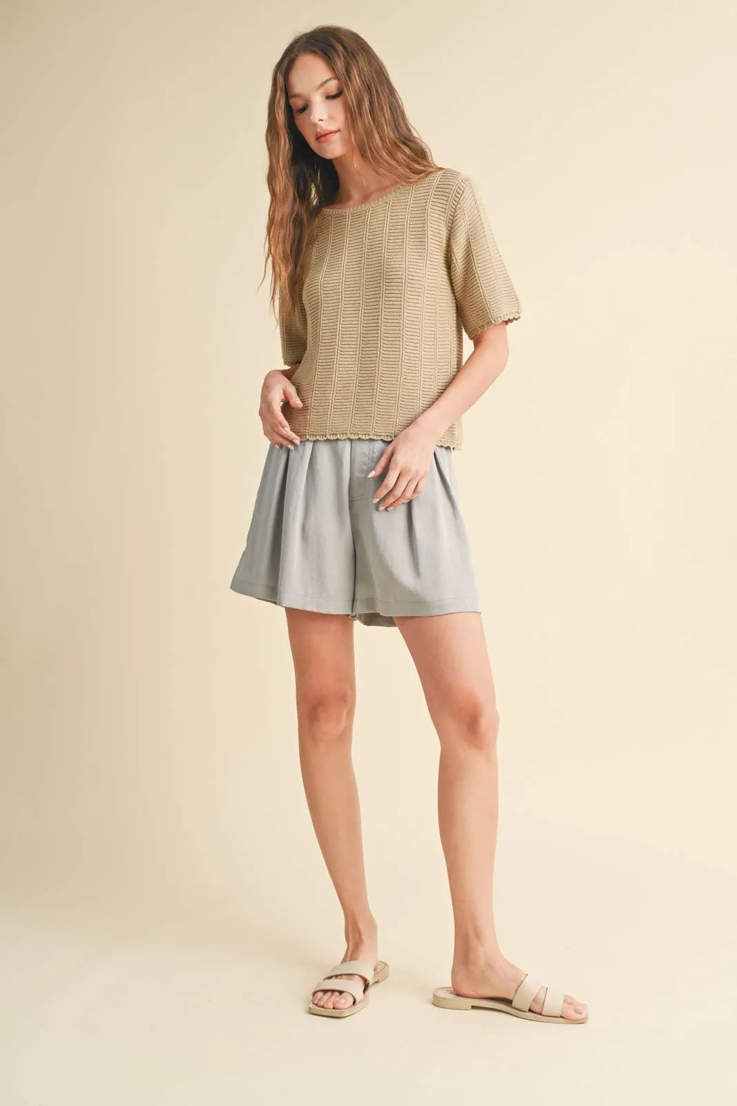 CROCHET 1/2 SLEEVE SWEATER TOP