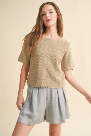 CROCHET 1/2 SLEEVE SWEATER TOP