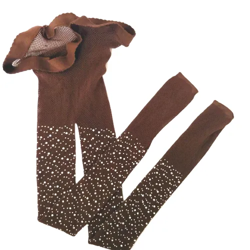 Dark Brown Rhinestone Leggings