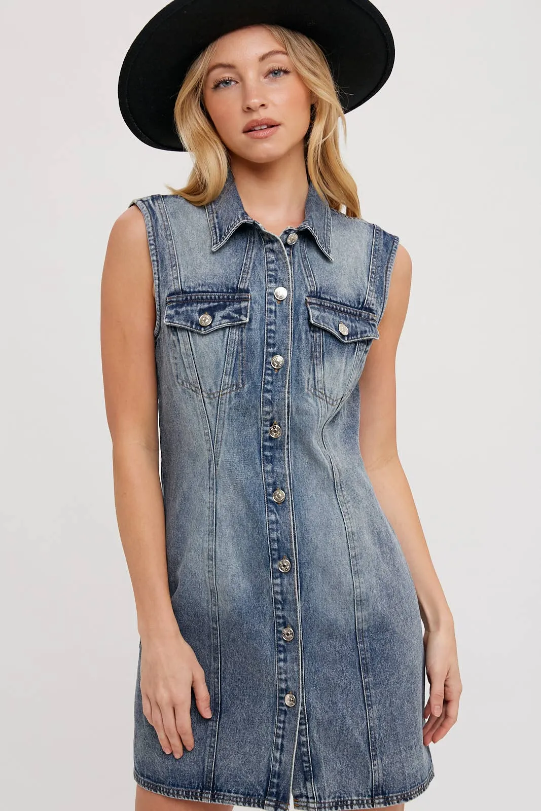 Denim Vest Up Dress
