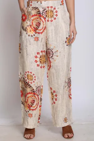 Digital Printed Pleated Pants