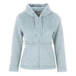 Dolcezza Zip Cardigan Jacket - Style 72202 (Light Blue with Silver Shimmer)