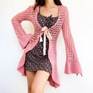 Early 2000s Long Pink Cardigan