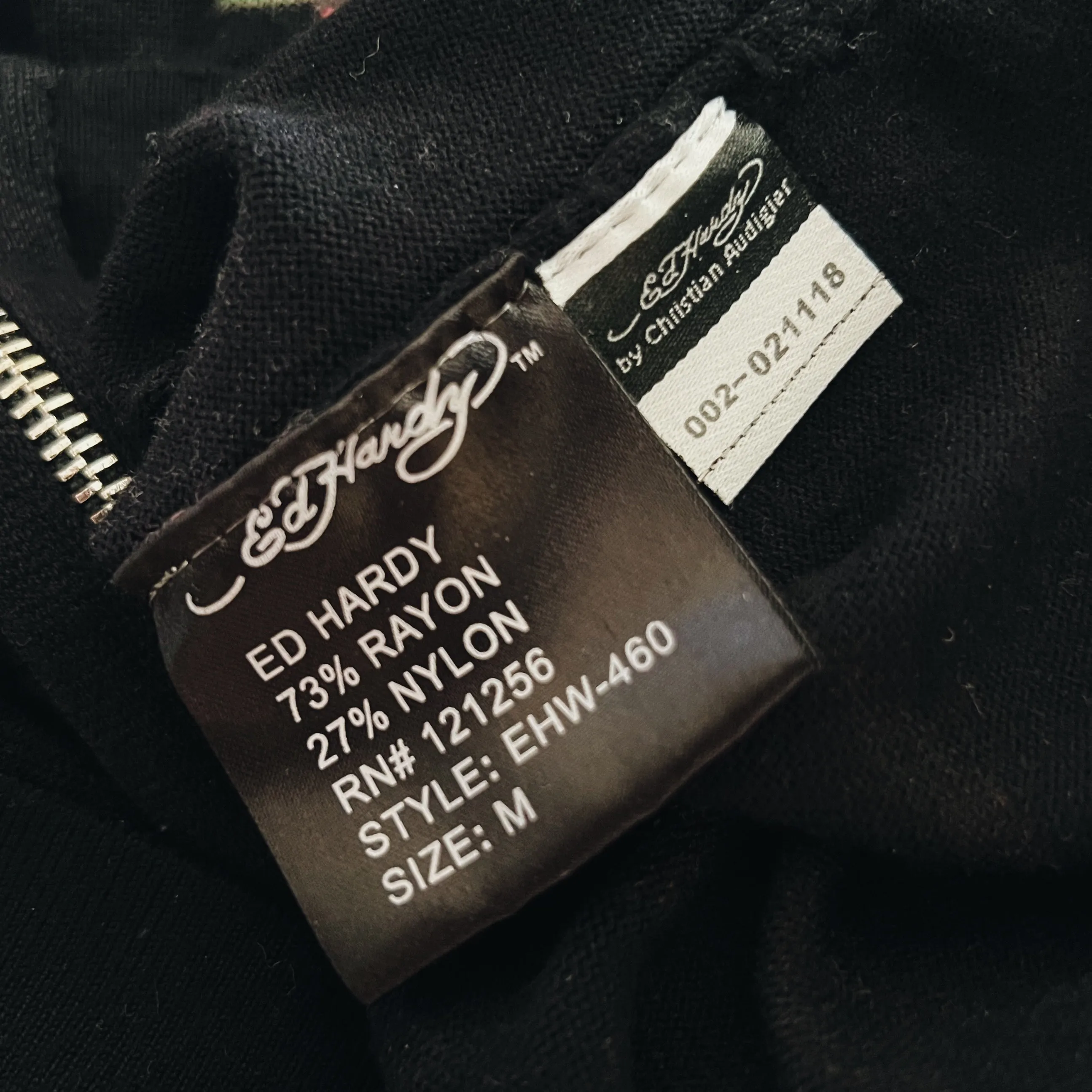 Ed Hardy Embroidered Double Zip Hoodie (S/M)