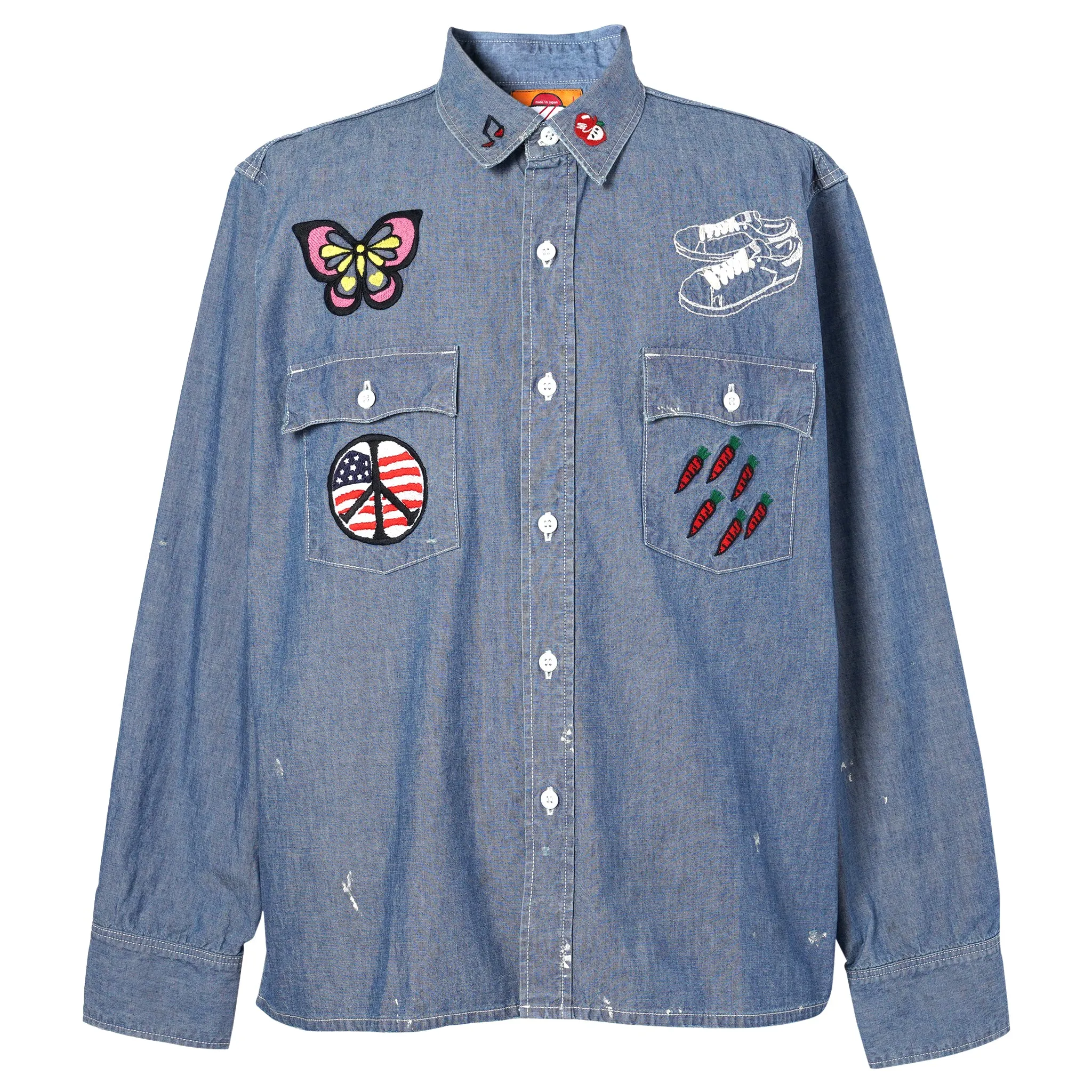 EMBROIDERY CHAMBRAY SHIRTS / BLUE