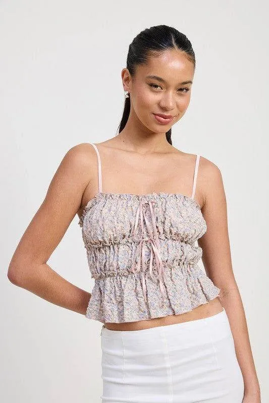 Emory Park Floral Tiered  Ruffle Top