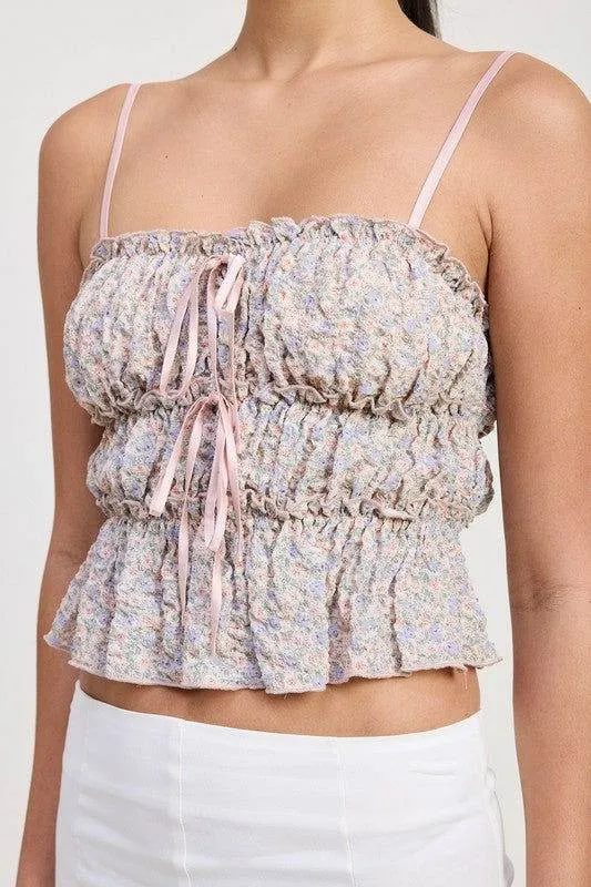 Emory Park Floral Tiered  Ruffle Top