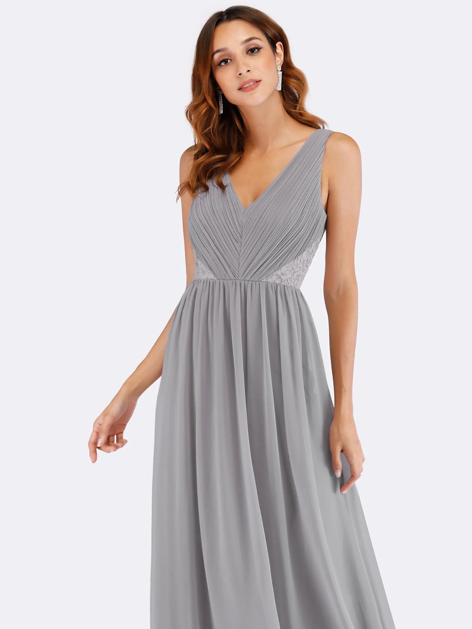 Ever Pretty Women Fashion Deep V Neck Sleeveless Long Evening Party Dress EP07497
