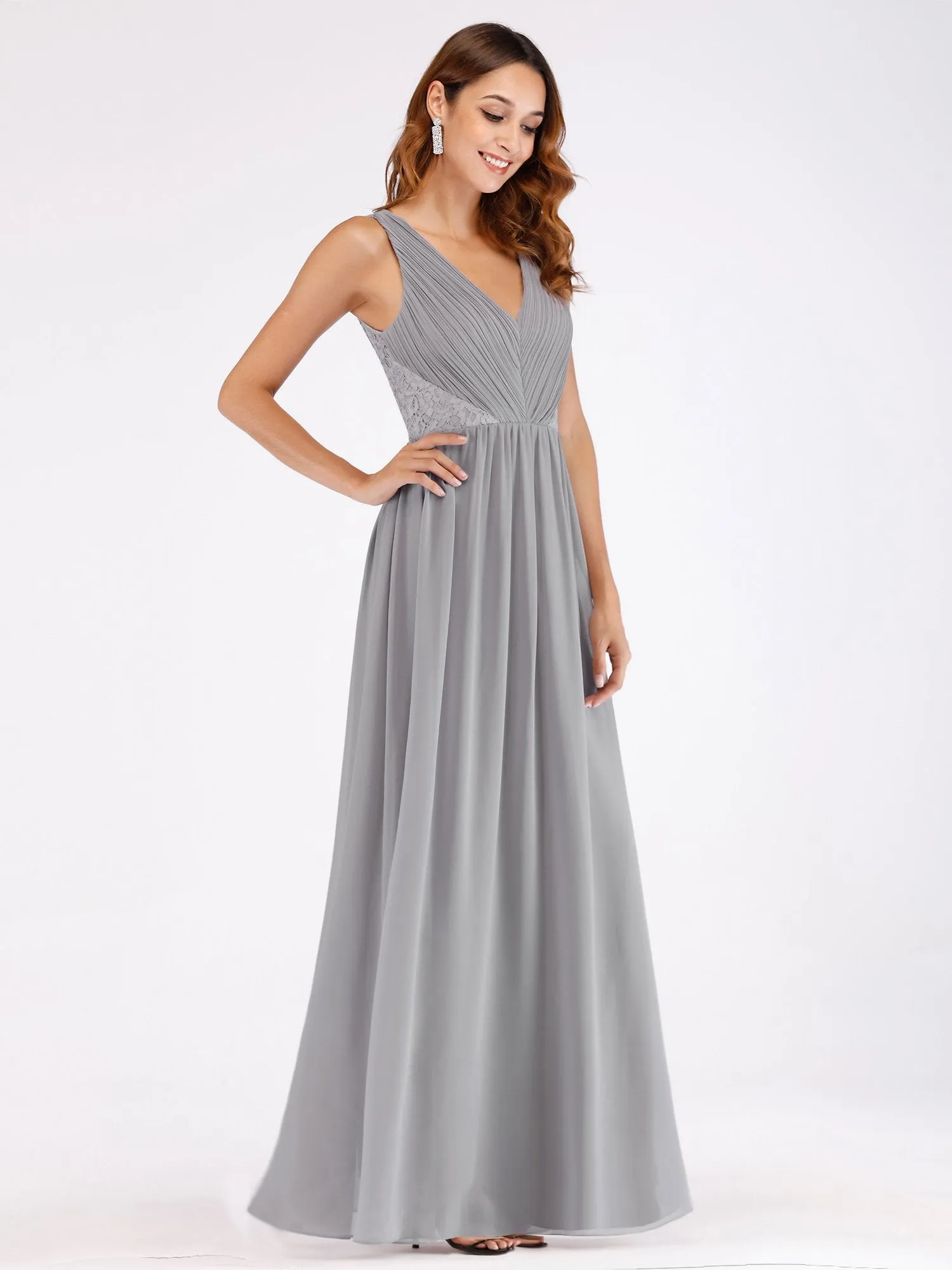 Ever Pretty Women Fashion Deep V Neck Sleeveless Long Evening Party Dress EP07497