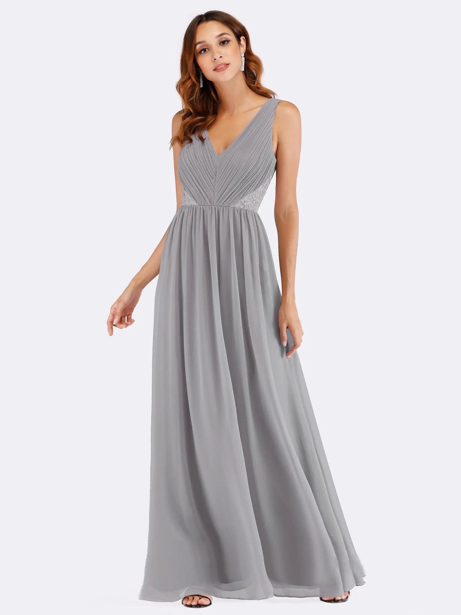 Ever Pretty Women Fashion Deep V Neck Sleeveless Long Evening Party Dress EP07497